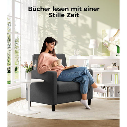 Bequemer Lesesessel Grau – Kleines Sofa für Wohnzimmer & Jugendzimmer