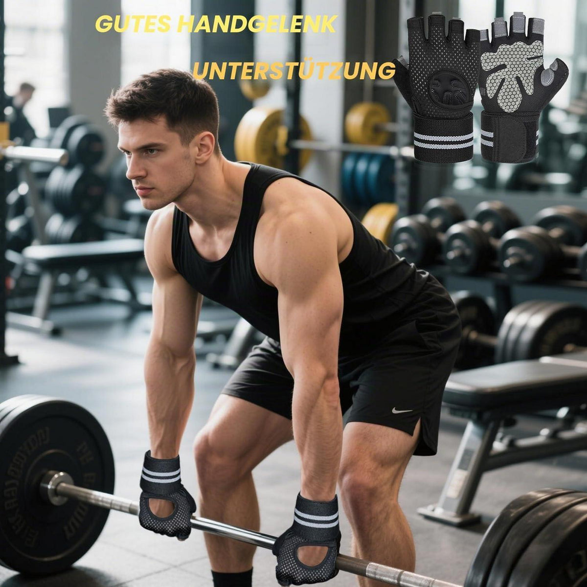 Fitness Handschuhe mit Handgelenkband für Damen und Herren