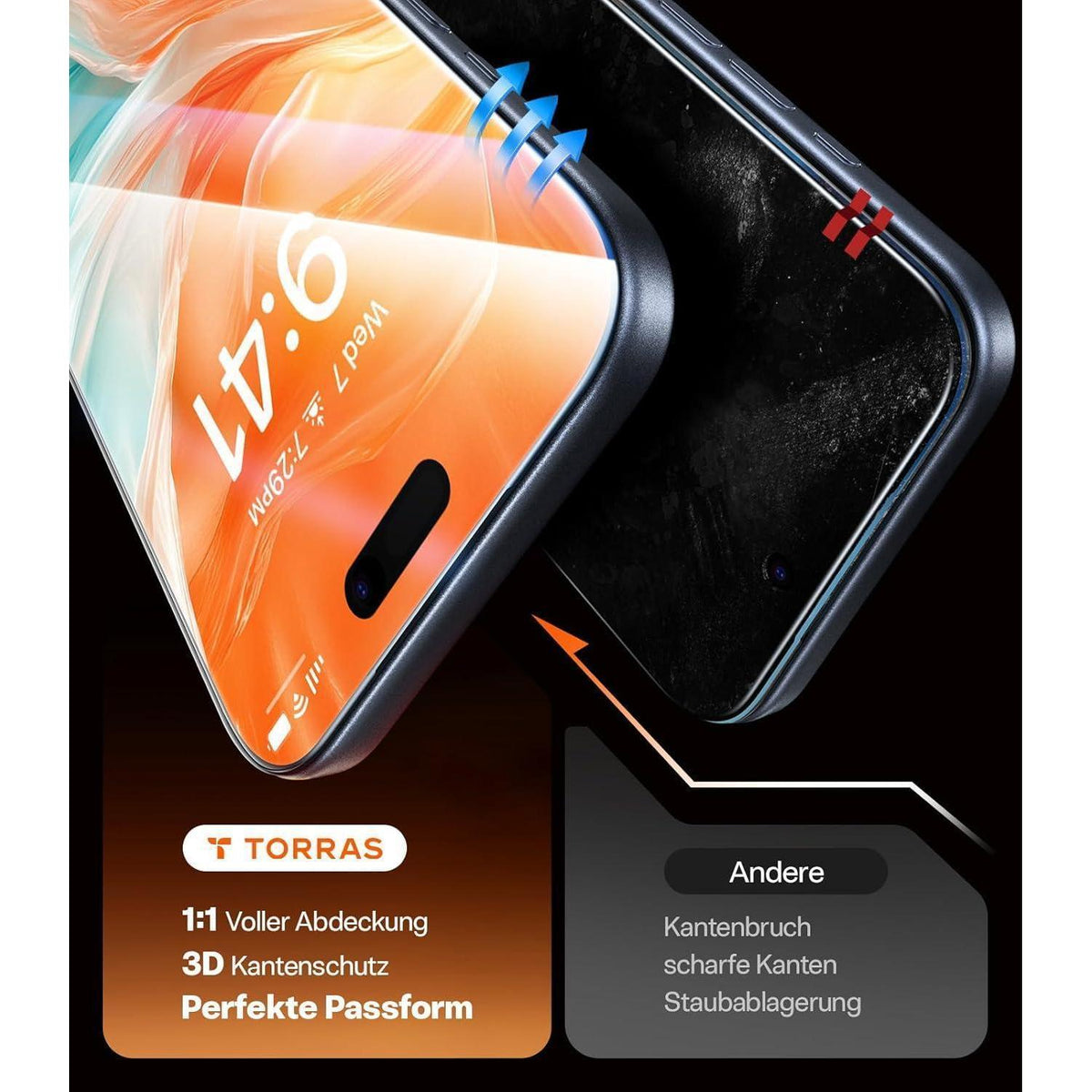 iPhone 17 Pro Max Sichtschutz Panzerglas 2 Stück