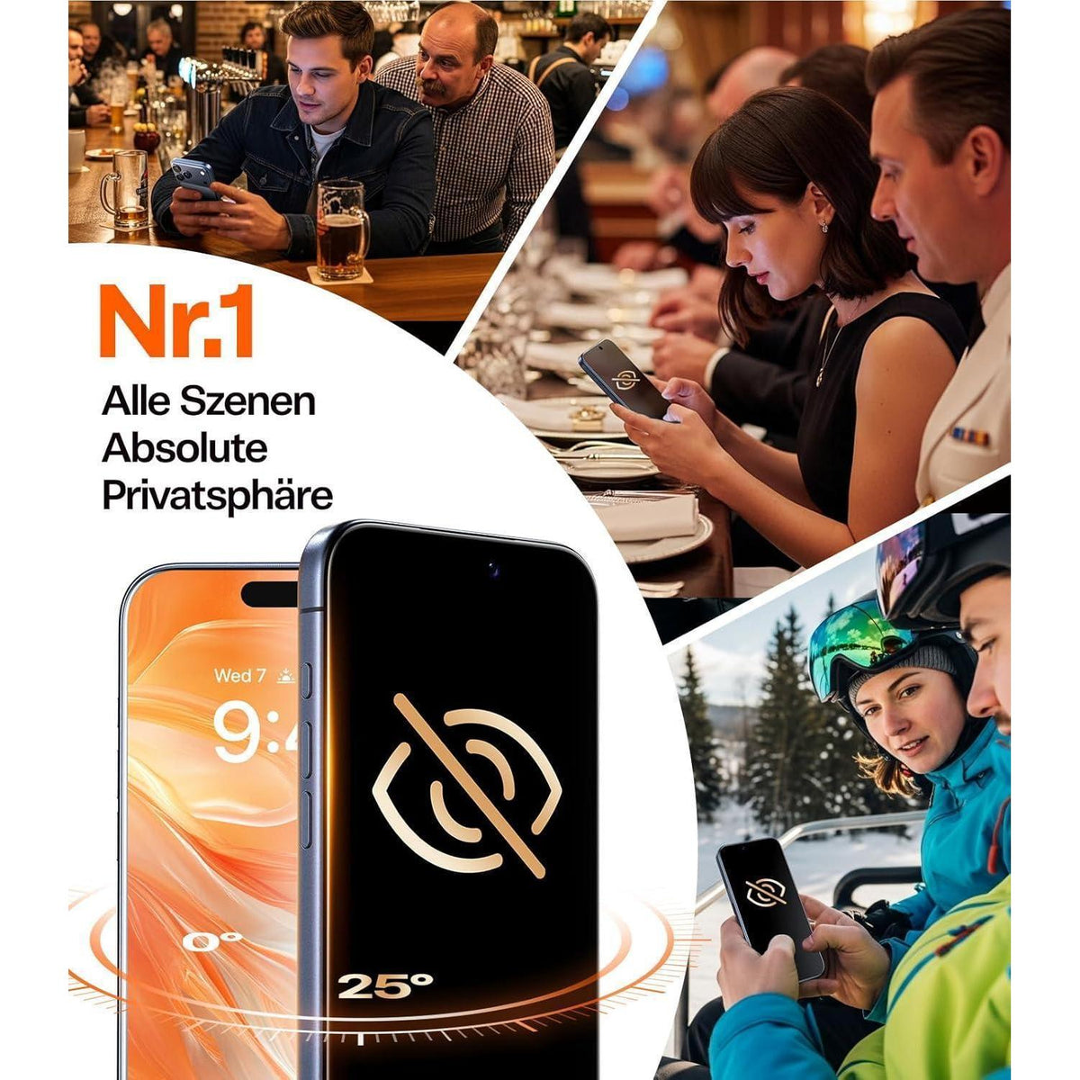 iPhone 17 Pro Max Sichtschutz Panzerglas 2 Stück
