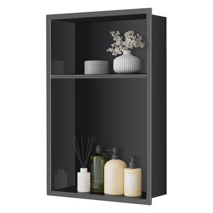 Edelstahl Duschnische 45x30x10cm Schwarz – Wandnische für Badezimmer