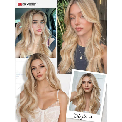 Echthaar Extensions 40cm Erdbeerblond mit Strähnchen