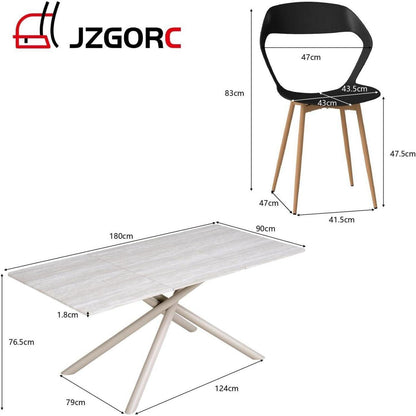 Esstisch Set 180cm & 4 Stühle – Modernes Esszimmer Set