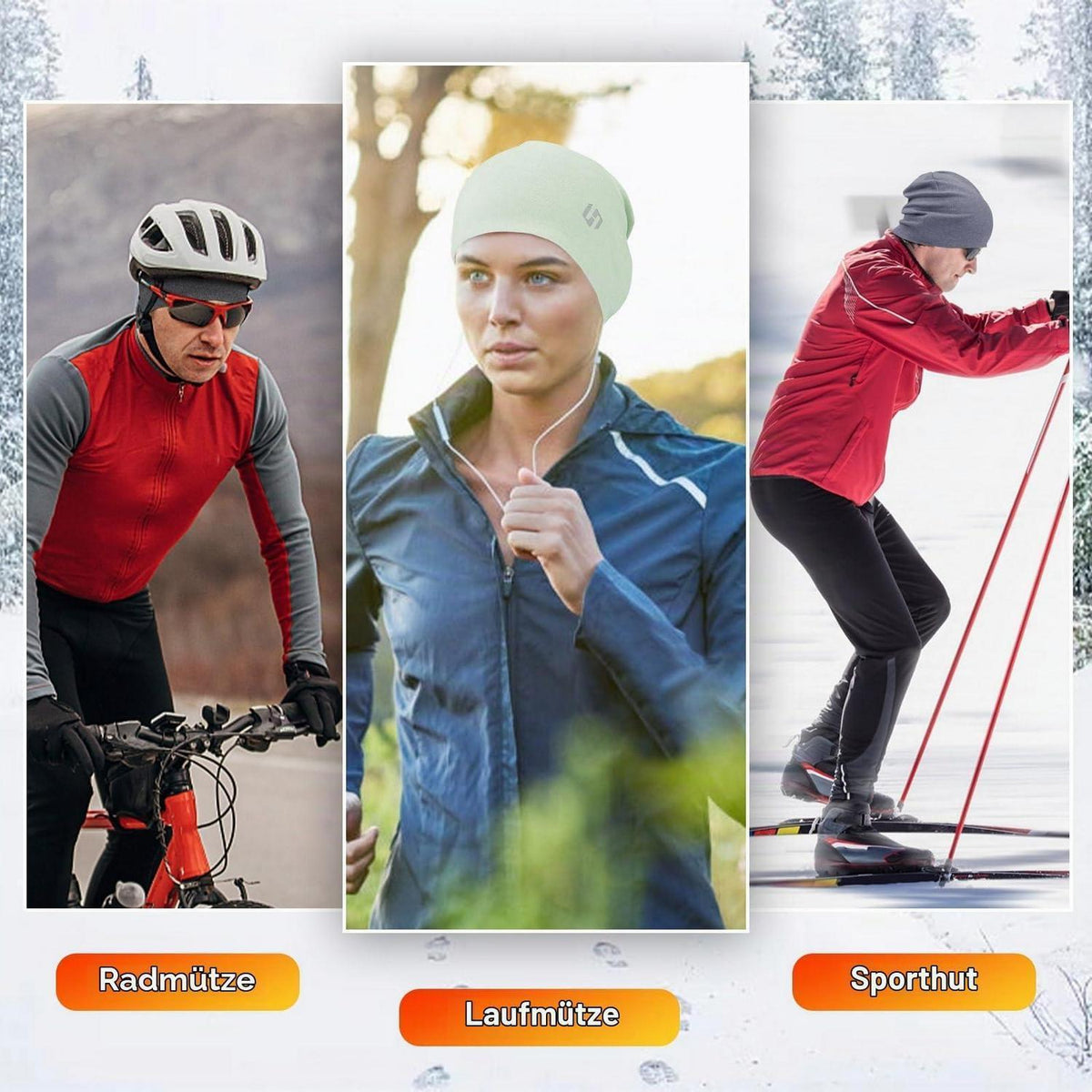 Sportmütze Beanie für Damen und Herren, atmungsaktiv und warm