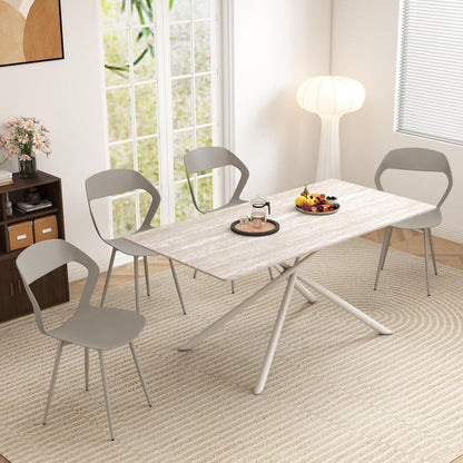 Rechteckiger Esstisch Set 180cm mit 4 Stühlen – Grau