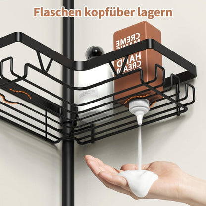 Teleskop Duschregal Edelstahl 4-stöckig ohne Bohren