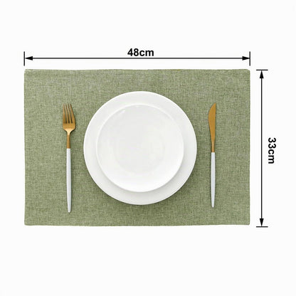 Leinen Tischsets 4er Set Salbeigrün - 48x33 cm