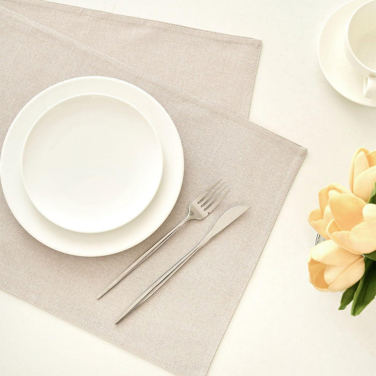 Leinen Tischsets 4er Set Salbeigrün - 48x33 cm