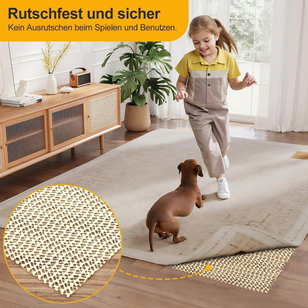 Rutschfeste Teppichunterlage 60x150cm – Zuschneidbar & Vielseitig