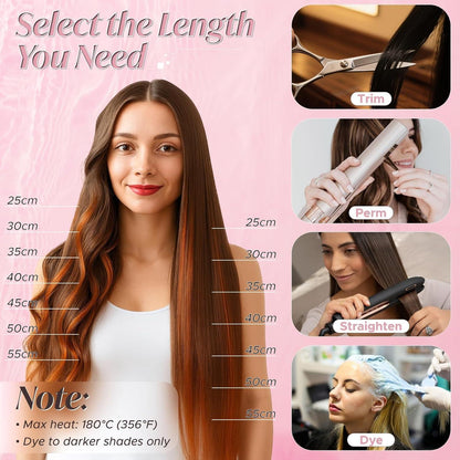 Clip-In Haarverlängerung Echthaar Dunkel Braun 35cm