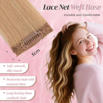 Echthaar Haarverlängerung Clip-In Dunkelblond 50cm