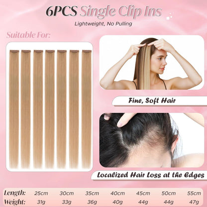 Echthaar Haarverlängerung Clip-In Dunkelblond 50cm