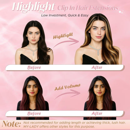 Clip-In Haarverlängerung Echthaar 40cm, Natürliches Schwarz