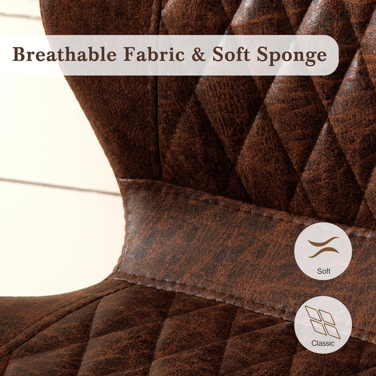 Barhocker mit Lehne, Höhenverstellbar, Braun (2er Set)