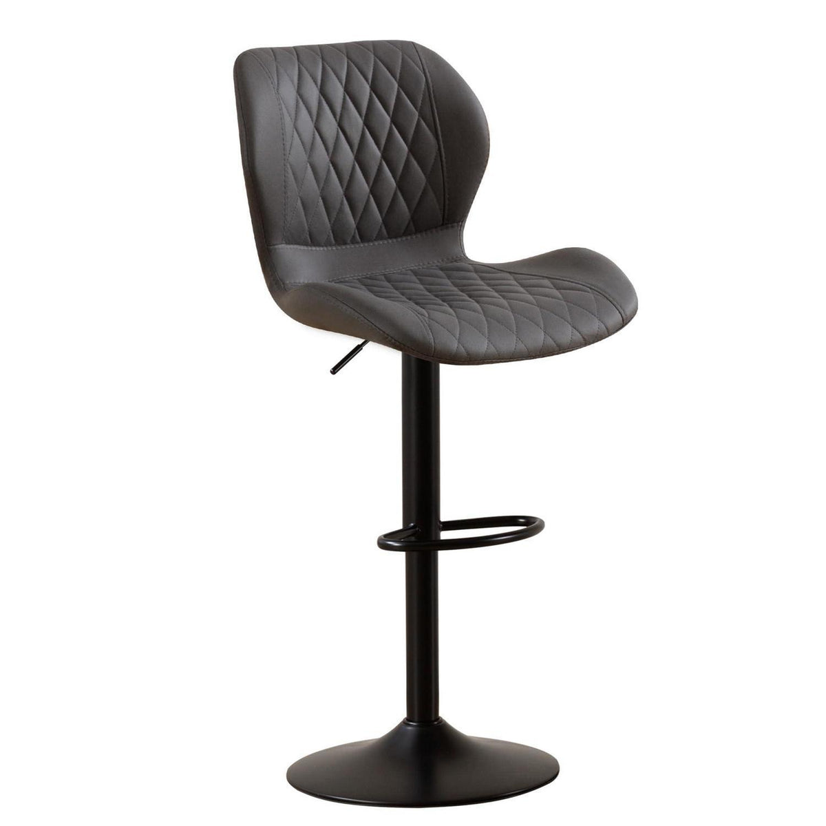 Barhocker mit Lehne, höhenverstellbar, dunkelgrau