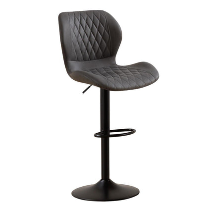 Barhocker mit Lehne, höhenverstellbar, dunkelgrau