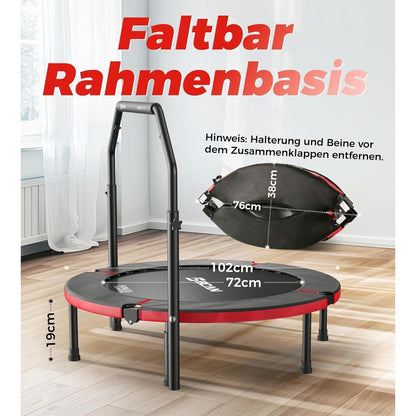 Fitness Trampolin 102cm – Faltbar & Verstellbar