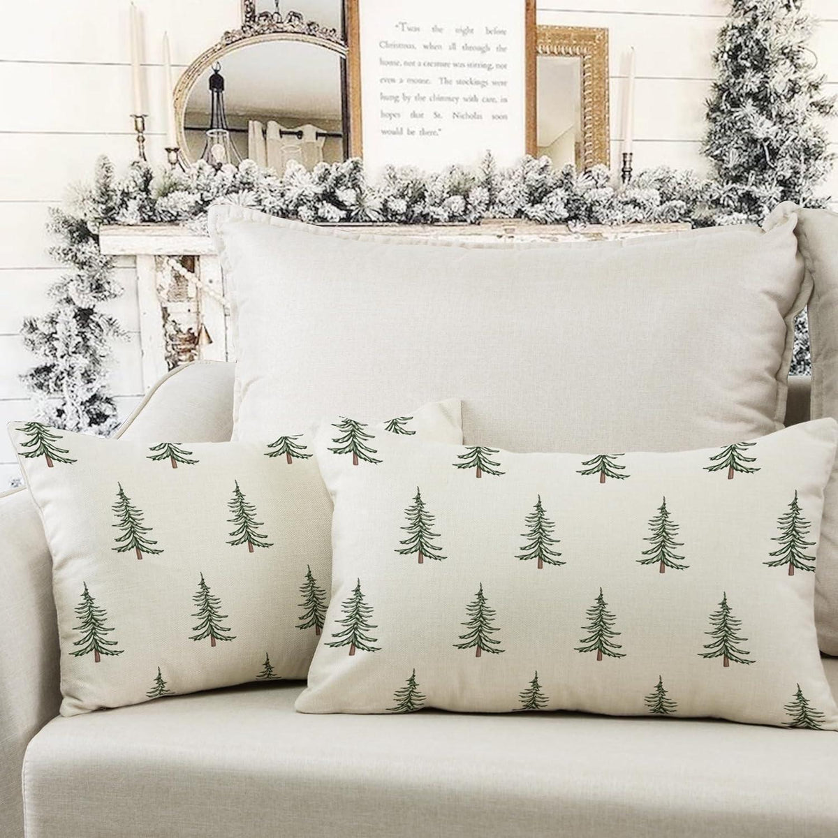 Weihnachts Kissenbezug 40x60 - 2er Set | Deko Kissenbezüge für Sofa