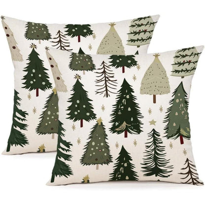 Weihnachts Kissenbezug 45x45 cm - 2er Set Deko Kissenbezüge