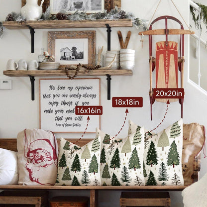Weihnachts Kissenbezug 45x45 cm - 2er Set Deko Kissenbezüge