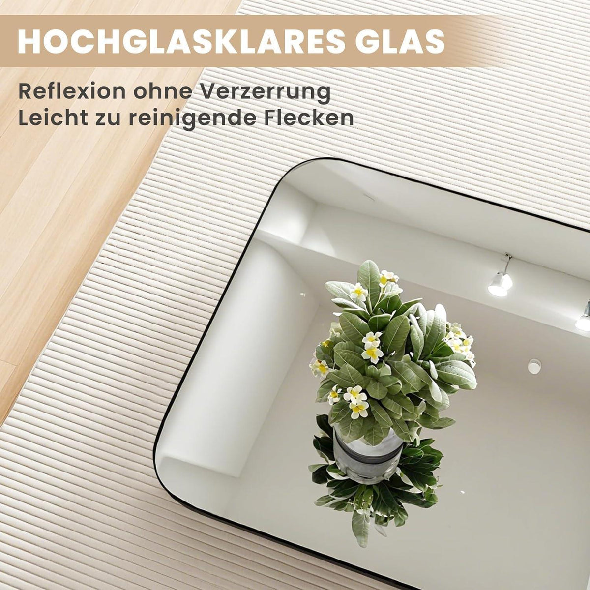 Ganzkörperspiegel Schwarz 155x55cm – Gehärtetes Glas, Modern