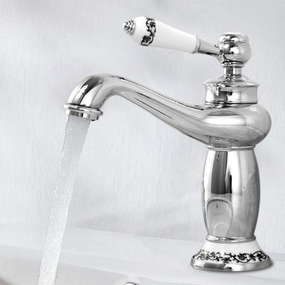 Retro Bad Wasserhahn mit Wasserfallauslauf Vintage Silber