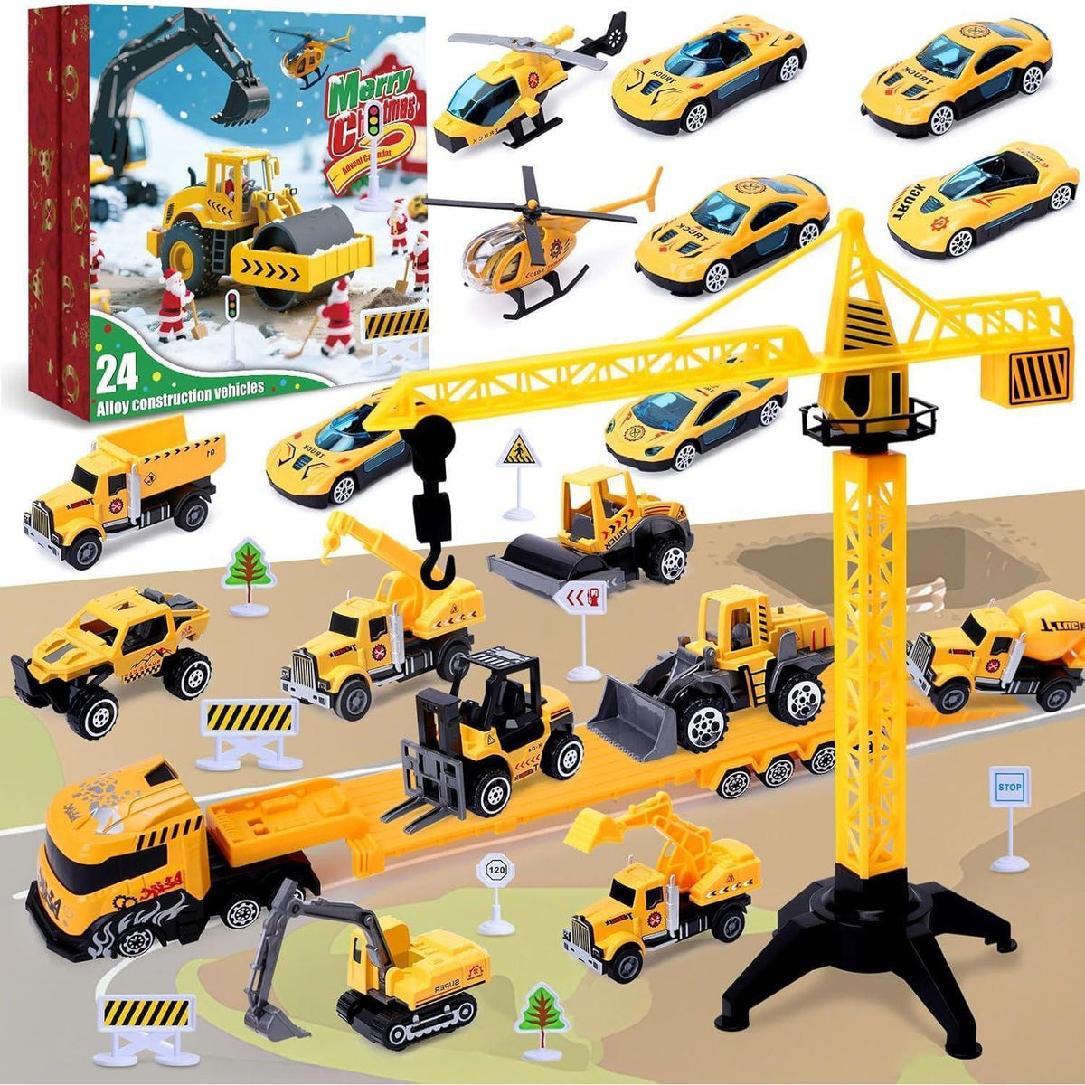 Adventskalender Kinder: Baufahrzeuge & Baustelle Spielzeug