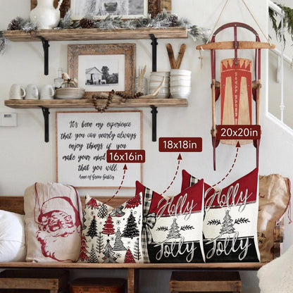 Weihnachtskissenbezug 50x50 cm - 4er Set für Wohnzimmer & Schlafzimmer