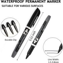 30 Schwarze Permanentmarker Fein, Wasserfest & Schnelltrocknend