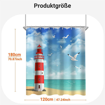 Duschvorhang Leuchtturm 120x180cm Wasserabweisend & Antischimmel