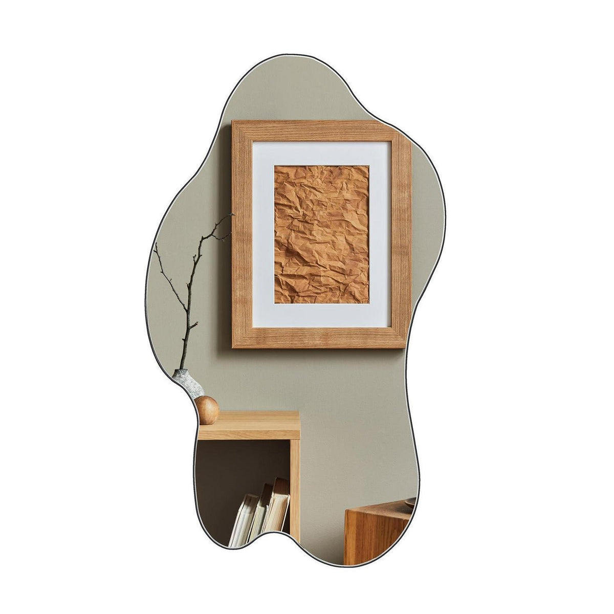 Asymmetrischer Wandspiegel 50x85cm – Rahmenlos & Dekorativ
