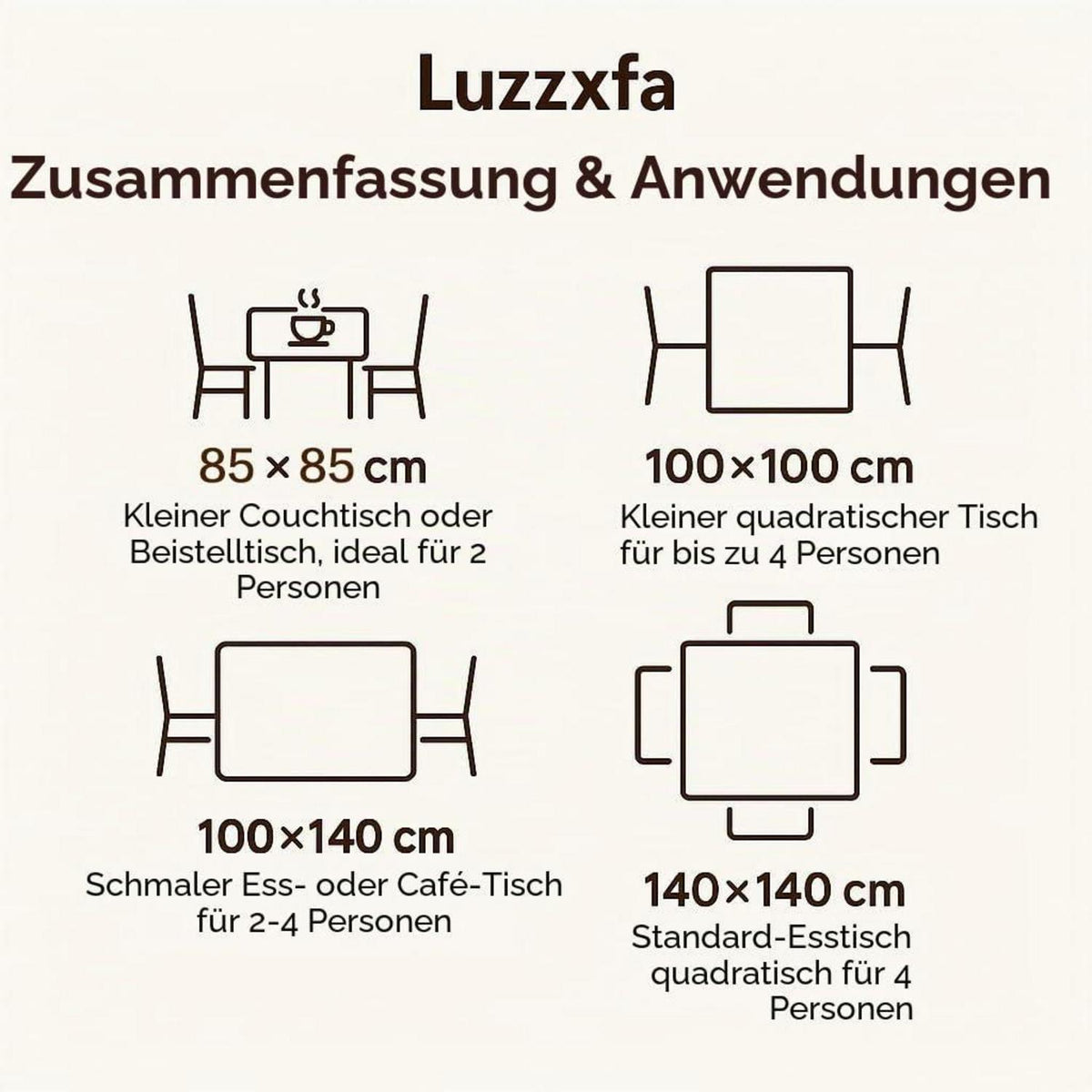 Grau gestreifte Tischdecke 85x85 cm – Abwaschbar & Pflegeleicht