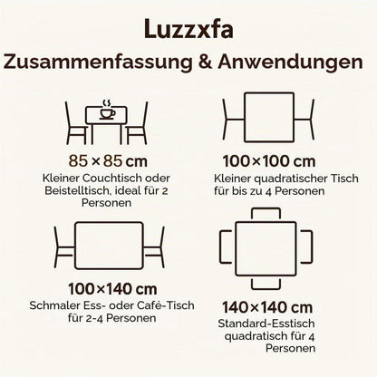 Grau gestreifte Tischdecke 85x85 cm – Abwaschbar & Pflegeleicht
