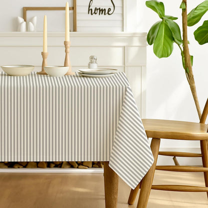 Grau gestreifte Tischdecke 85x85 cm – Abwaschbar & Pflegeleicht