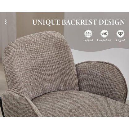 Barhocker Set Braun mit Armlehnen & Chenille-Polster