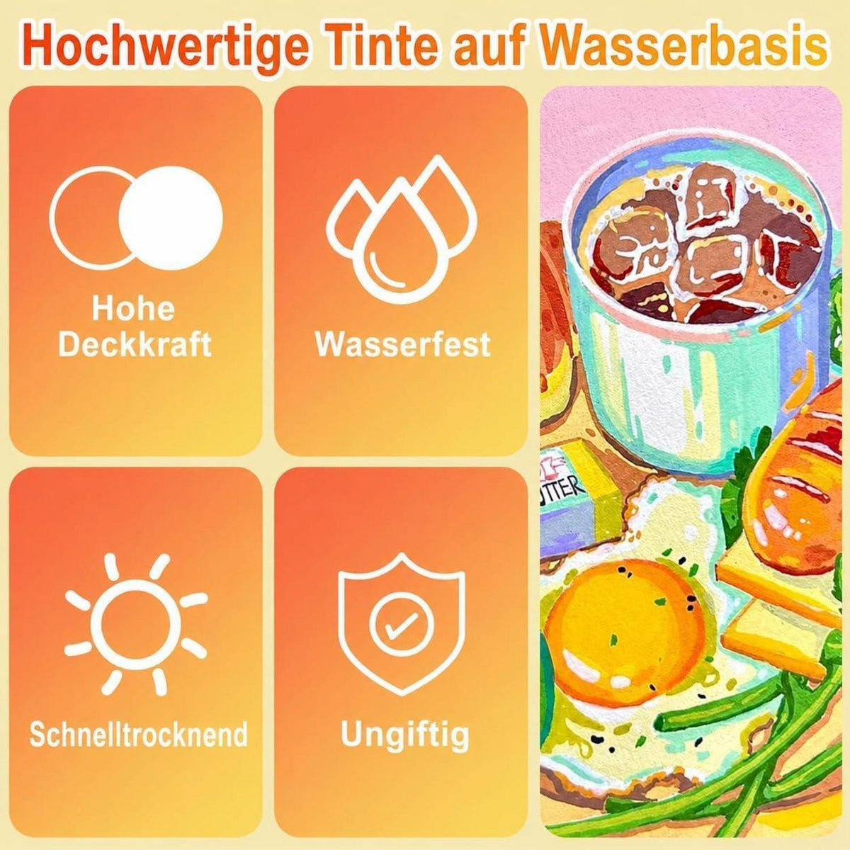 288 Acrylstifte Set – Wasserfest, Brush Tip, Vielseitig