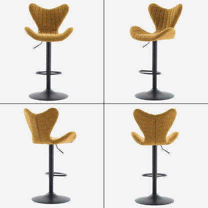 Barhocker Set 4er – Chenille, Höhenverstellbar & Fußstütze