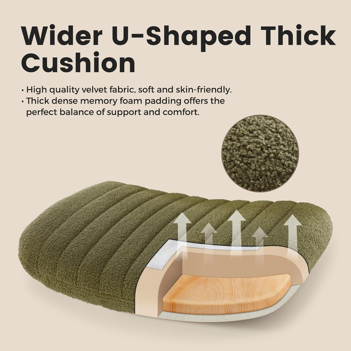 Bürostuhl ohne Armlehnen, Teddy Stoff, höhenverstellbar, Grün mit Rollen
