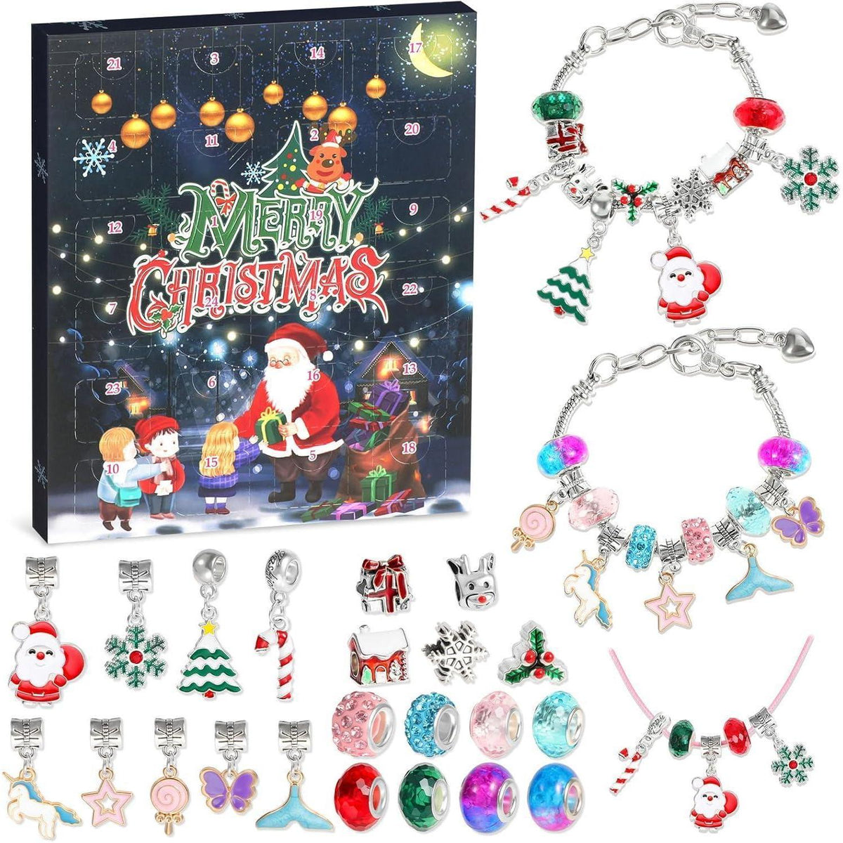 Adventskalender Schmuck Basteln für Mädchen mit Armbändern