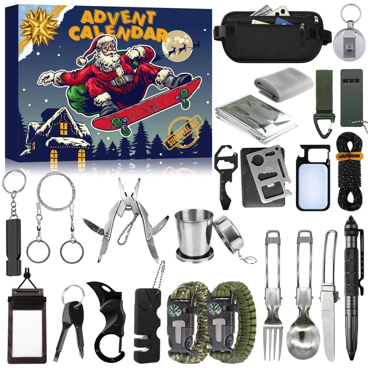 2026 Adventskalender Survival Kit für Herren mit Campingwerkzeug