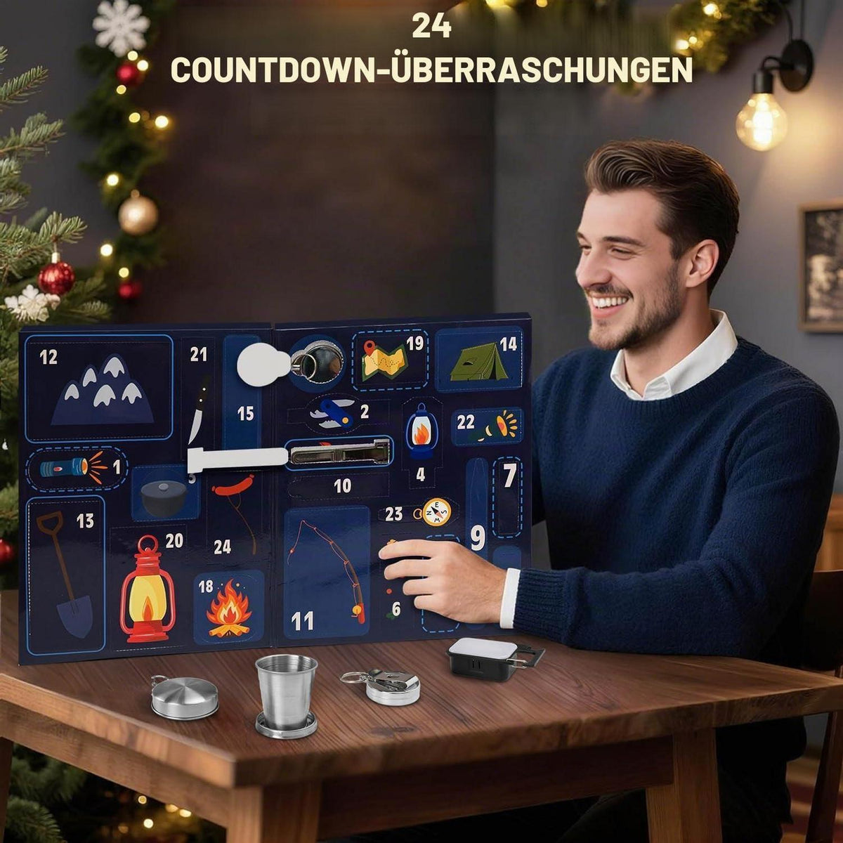 2026 Adventskalender Survival Kit für Herren mit Campingwerkzeug