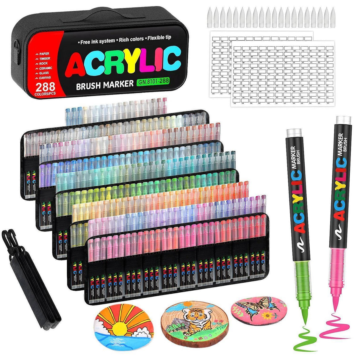 288 Acrylstifte Set – Marker für Steine, Glas & Basteln