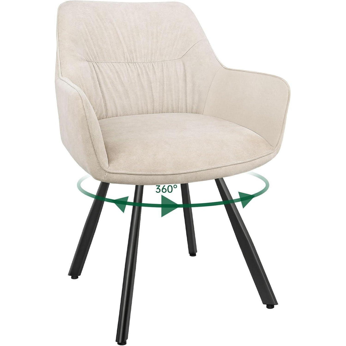 Drehbarer Esszimmerstuhl Set 6 – Samt, Khaki, 360°