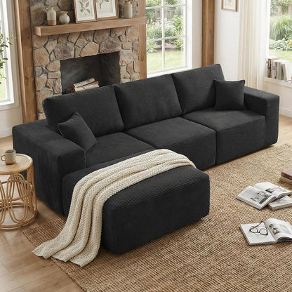 Großes Ecksofa 275cm mit Schlaffunktion & Ottomane