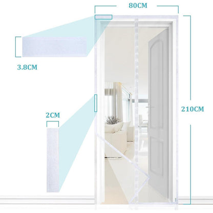 Magnetischer Fliegengitter Tür 80x210cm Weiß Robust