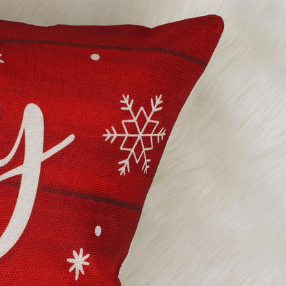 4er Set Kissenbezüge Weihnachten Rote Kardinäle & Kiefernzapfen