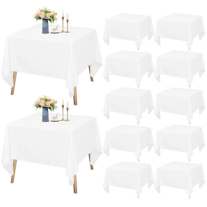 12x Weiße Tischdecken 132x132cm – Quadratisch & Waschbar