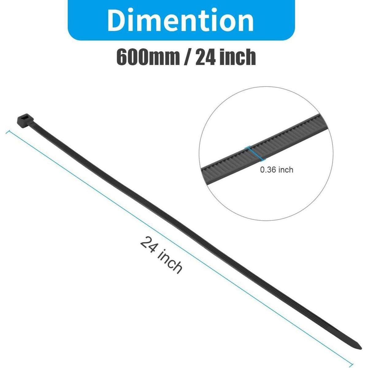 61 cm Kabelbinder – 500 Stück – Robust & UV-Beständig