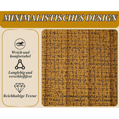 Esszimmerstühle Set 4 – Gelb, Chenille & Metallgestell