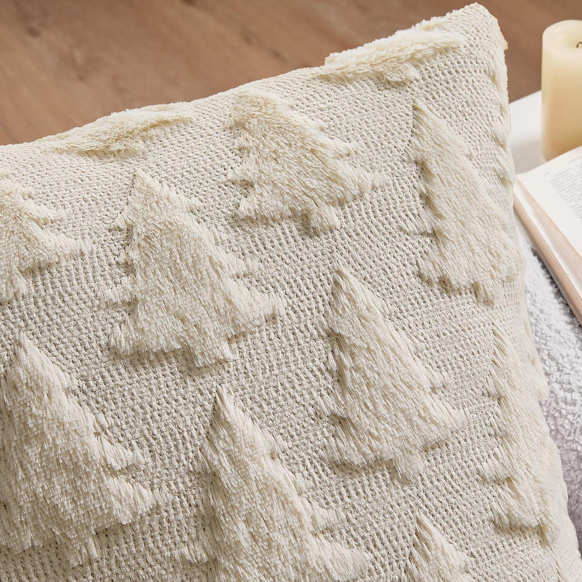 Weihnachtliche Kissenbezüge 2er Set – Beige, 50x50 cm